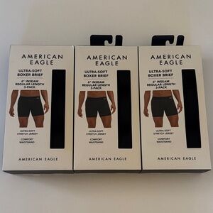 American Eagle Boxer Briefs Mens Small Black 9 Pack Ultra Soft